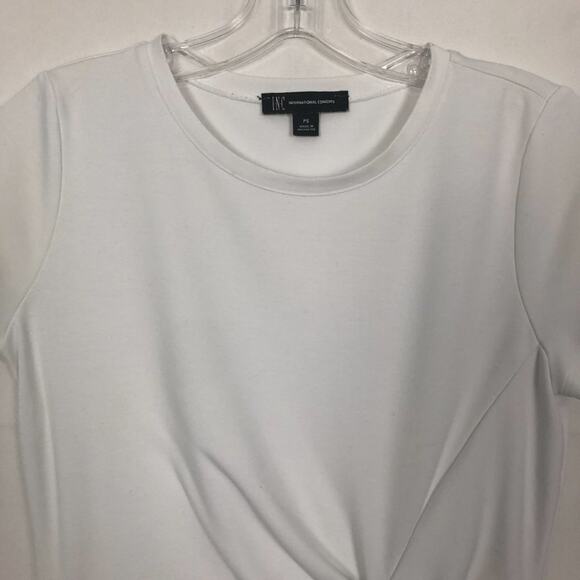 INC Twist Front Crew Neck White Top Size PS - Picture 3 of 9